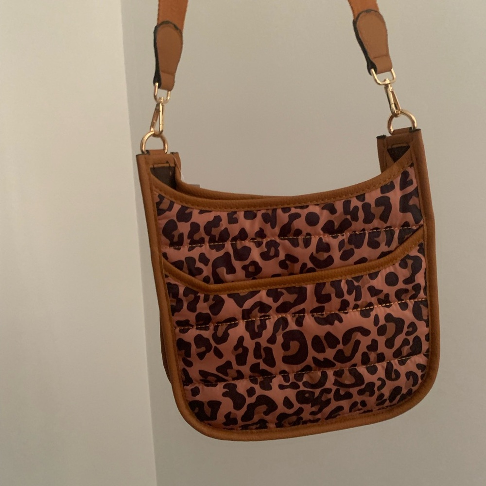 Leopard Print Brown Shoulder Bag
